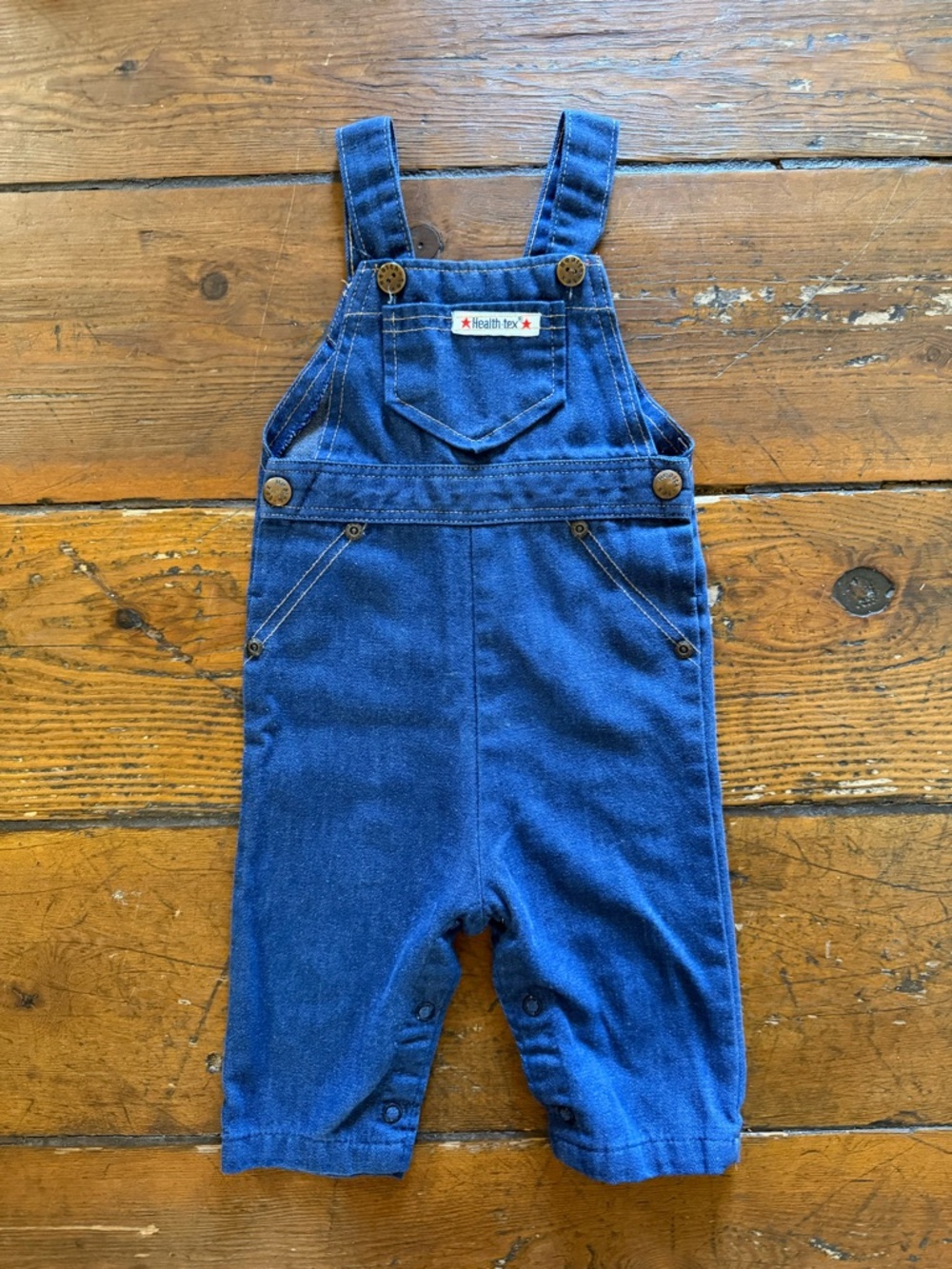 VTG Healthtex Navy Blue Denim Toddler Overalls